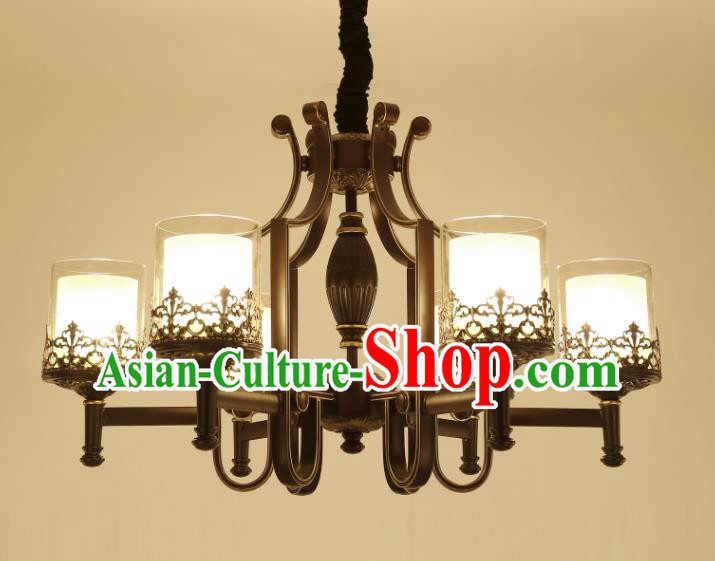 China Handmade Six-Lights Iron Ceiling Lanterns Traditional Chinese Palace Lantern Ancient Lanterns