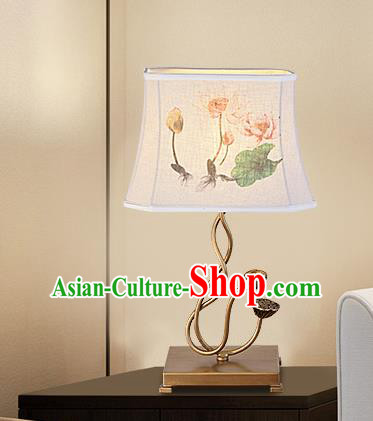 Traditional Chinese Palace Lantern Handmade Painting Lotus Desk Lanterns Ancient Lamp