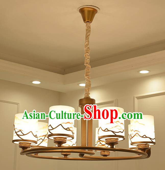 China Handmade Ceiling Lanterns Traditional Chinese Painted Eight-Lights Palace Lantern Ancient Lanterns