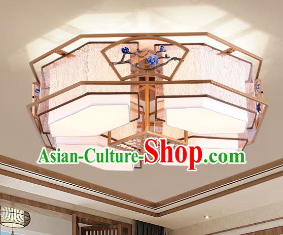 China Handmade Four-Lights Ceiling Lanterns Traditional Chinese Embroidered Palace Lantern Ancient Lanterns