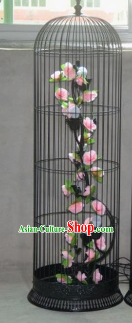 Top Grade Handmade Pink Flowers Palace Lanterns Traditional Chinese Iron Lantern Ancient Ceiling Lanterns