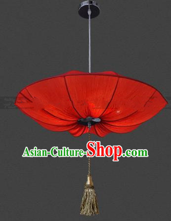 Top Grade Handmade Red Lotus Leaf Lanterns Traditional Chinese Palace Lantern Ancient Ceiling Lanterns