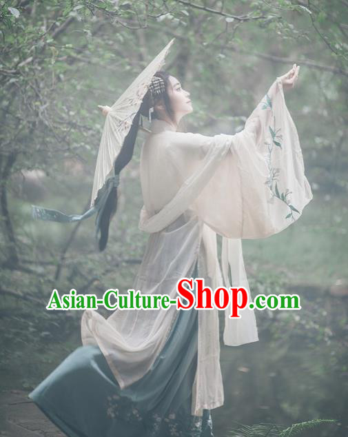 Ancient Traditional Chinese Han Dynasty Princess Costume Embroidered Hanfu Dress for Women