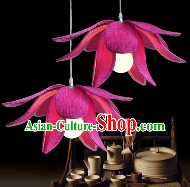 Top Grade Handmade Rosy Lotus Lanterns Traditional Chinese Ceiling Palace Lantern Ancient Lanterns