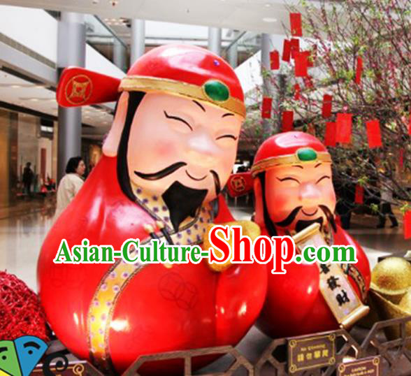 Handmade China New Year Lamplight Decorations LED Lamp God of wealth Lanterns