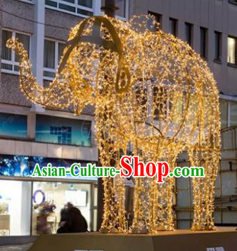 Traditional Christmas Elephant Light Show Decorations Lamps Stage Display Lamplight LED Lanterns