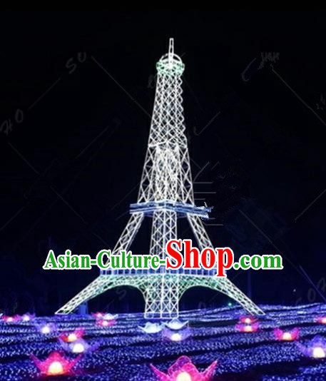 Traditional Christmas Tower Light Show Decorations Lamps Stage Display Lamplight LED Lanterns