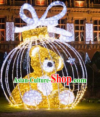 Traditional Christmas Bear Light Show Decorations Lamps Stage Display Lamplight LED Lanterns