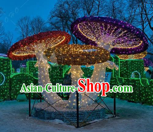 Traditional Christmas Light Show Mushroom Decorations Lamps Stage Display Lamplight LED Lanterns