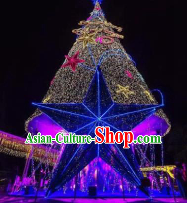 Traditional Shiny Christmas Tree Stage Lights Stars Display Decorations Lamplight LED Lanterns