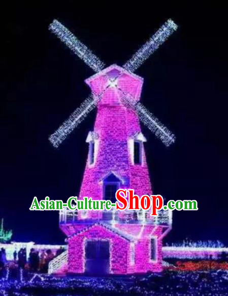 Traditional Windmill Light Show Decorations Lamps Stage Display Lamplight LED Lanterns