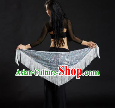 Indian Belly Dance White Tassel Waist Scarf Belts India Raks Sharki Waistband for Women