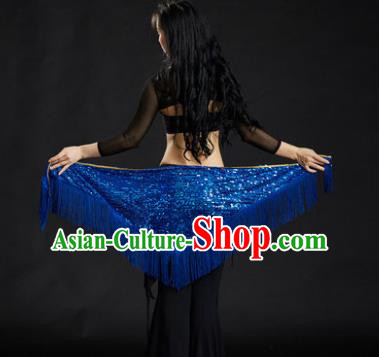 Indian Belly Dance Royalblue Tassel Waist Scarf Belts India Raks Sharki Waistband for Women