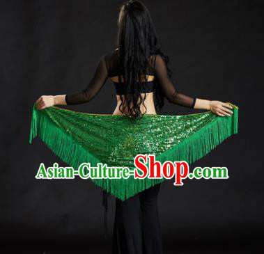 Indian Belly Dance Green Tassel Waist Scarf Belts India Raks Sharki Waistband for Women