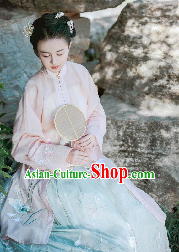 Traditional Chinese Ming Dynasty Princess Dress Ancient Princess Embroidered Costume Complete Set