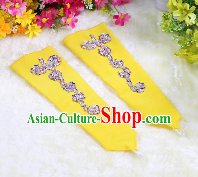 Indian Bollywood Belly Dance Accessories Yellow Oversleeve Sleevelet for Kids