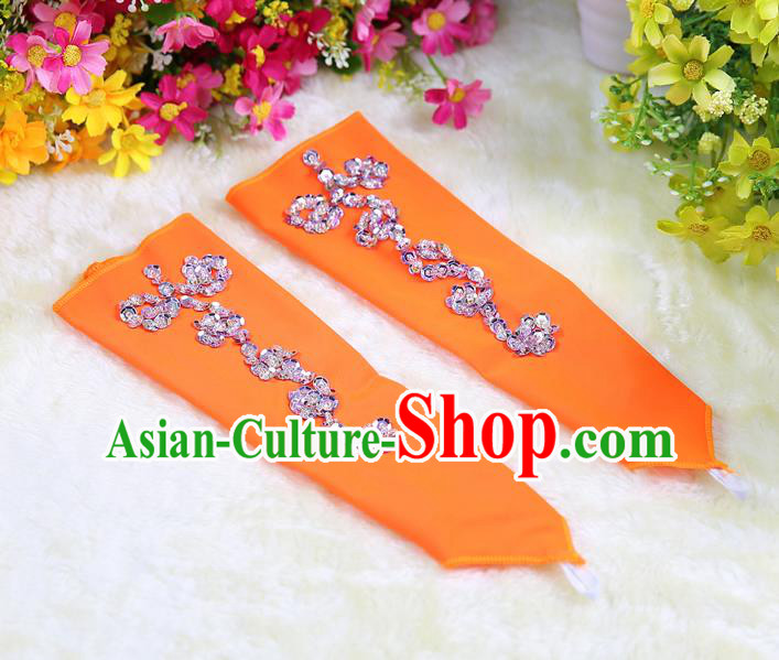 Indian Bollywood Belly Dance Accessories Orange Oversleeve Sleevelet for Kids