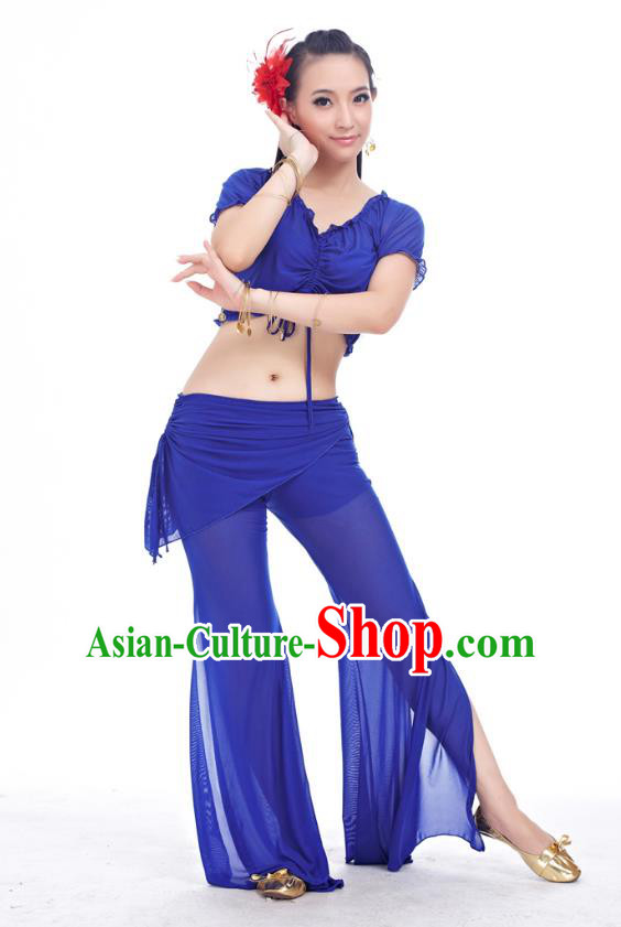 Indian Traditional Belly Dance Royalblue Costume India Oriental Dance Clothing for Women