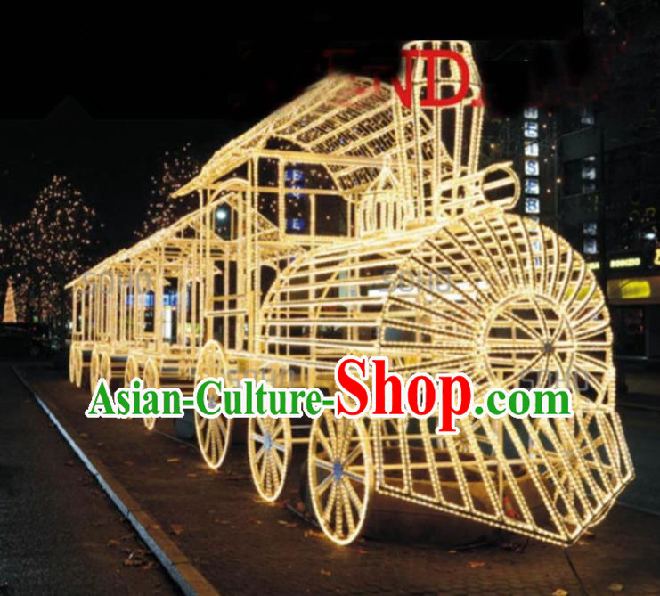 Traditional Christmas Train LED Lights Show Lamps Decorations Stage Lamplight Display Lanterns