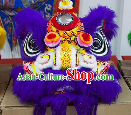 Chinese Traditional Parade Purple Wool Lion Head Professional Celebration Lion Dance Costumes Complete Set