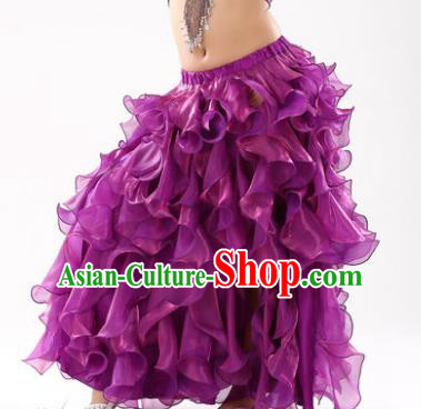 Traditional Indian Belly Dance Purple Skirts Asian India Oriental Dance Costume for Women