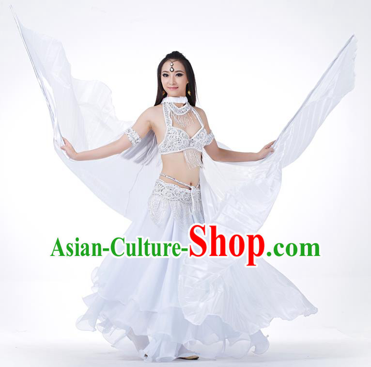Indian Traditional Belly Dance White Wings India Raks Sharki Props for Women
