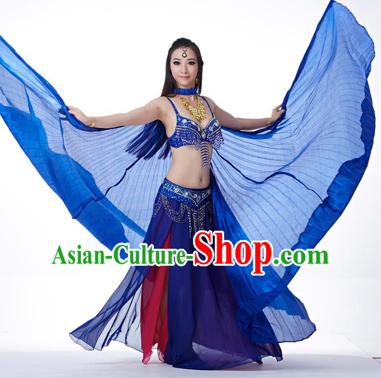 Indian Traditional Belly Dance Royalblue Wings India Raks Sharki Props for Women