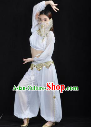 Traditional Bollywood Dance Performance White Clothing Indian Dance Belly Dance Costume for Women