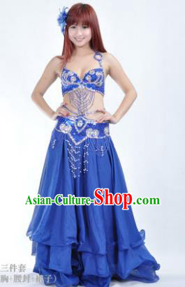 Traditional Indian Bollywood Belly Dance Royalblue Dress India Oriental Dance Costume for Women