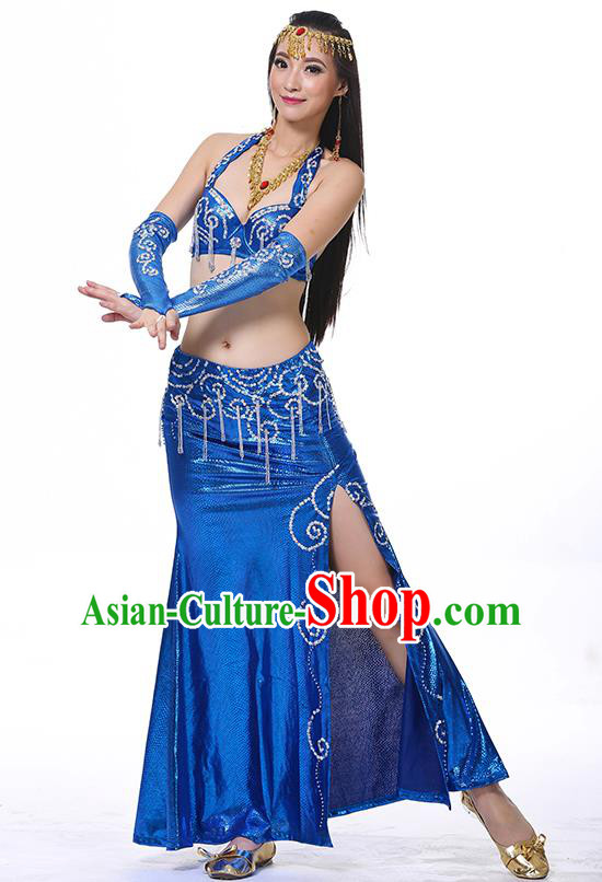 Traditional Oriental Dance Performance Royalblue Dress Indian Belly Dance Costume for Women