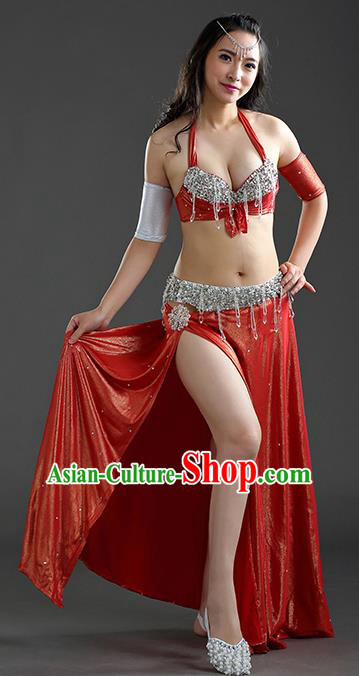 Traditional Egypt Dance Red Dress India Oriental Belly Dance Costume for Women