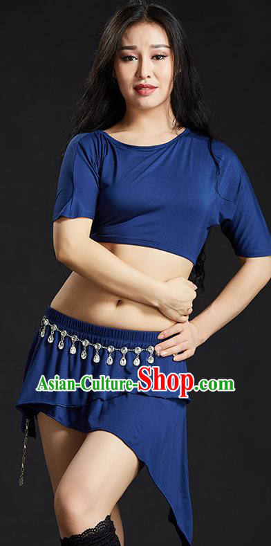 Indian Traditional Yoga Costume Royalblue Uniform Oriental Dance Belly Dance Stage Performance Clothing for Women