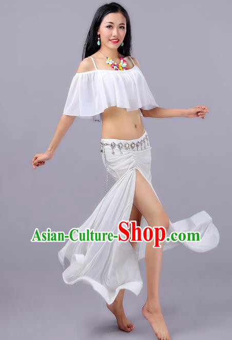 Indian Belly Dance Performance White Dress Traditional India Oriental Dance Costume for Women