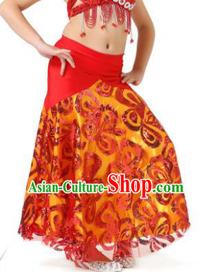 Top Indian Belly Dance Children Red Skirt India Traditional Oriental Dance Performance Costume for Kids