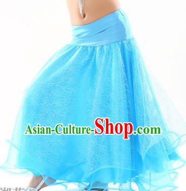 Indian Traditional Belly Dance Performance Costume Blue Skirt Classical Oriental Dance Clothing for Kids