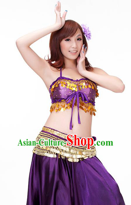 Indian Belly Dance Purple Dress Classical Traditional Oriental Dance Performance Costume for Women