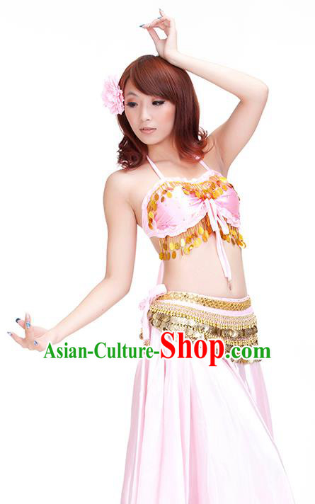 Indian Belly Dance Pink Dress Classical Traditional Oriental Dance Performance Costume for Women