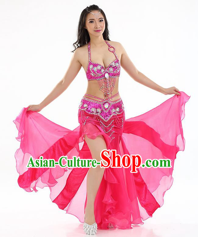 Top Indian Belly Dance India Traditional Raks Sharki Rosy Dress Oriental Dance Costume for Women