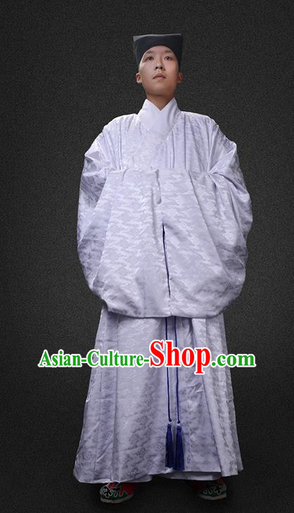 Chinese Ancient Ming Dynasty Taoist Priest Costume Swordsman Hanfu Clothing for Men