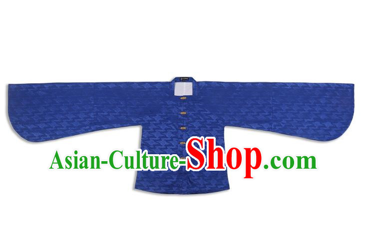 Chinese Ancient Ming Dynasty Palace Lady Costume Blue Blouse Hanfu Clothing for Women