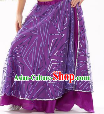 Asian Indian Children Belly Dance Purple Bust Skirt Raks Sharki Oriental Dance Clothing for Kids