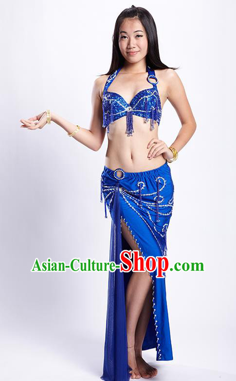 Top Grade Performance Clothing Belly Dance Royalblue Dress Indian Oriental Dance Costume for Women