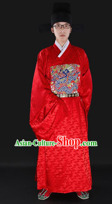 Chinese Ancient Chancellor Bufu Costume Ming Dynasty Minister Clothing for Men