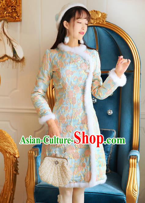 Traditional Chinese National Embroidered Qipao Dress Tangsuit Cheongsam Clothing for Women