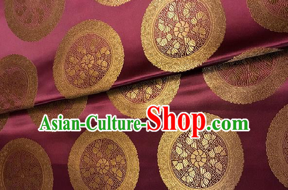 Chinese Traditional Fabric Palace Pattern Design Purple Brocade Chinese Mongolian Robe Fabric Asian Material