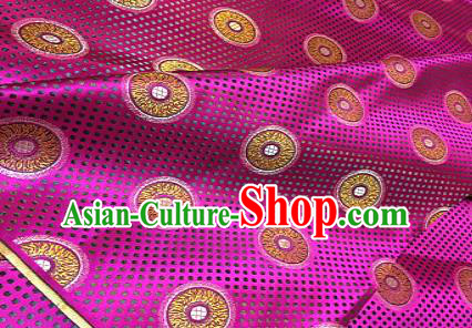 Chinese Traditional Fabric Mongolian Robe Rosy Brocade Chinese Fabric Asian Material