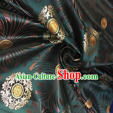 Chinese Traditional Fabric Mongolian Robe Green Brocade Chinese Fabric Asian Tibetan Robe Material