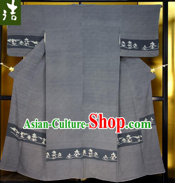 Japanese Traditional Male Kimono Clothing Grey Haori Kimonos Yukata Robe for Men