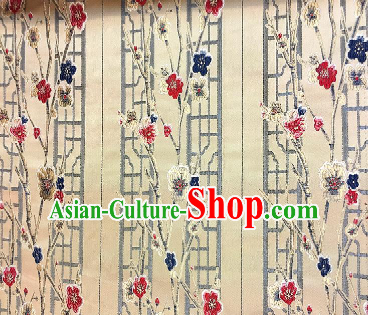 Chinese Traditional Fabric Tang Suit Plum Blossom Pattern Brocade Chinese Fabric Asian Cheongsam Material