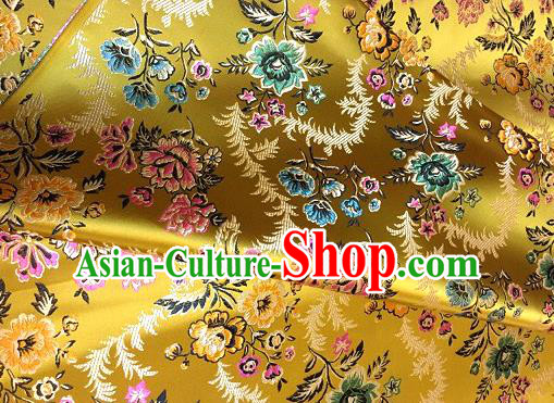 Chinese Traditional Fabric Tang Suit Golden Brocade Chinese Fabric Asian Cheongsam Material